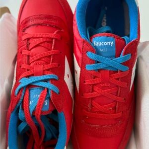 Saucony Kids Red and Blue Jazz Sneakers